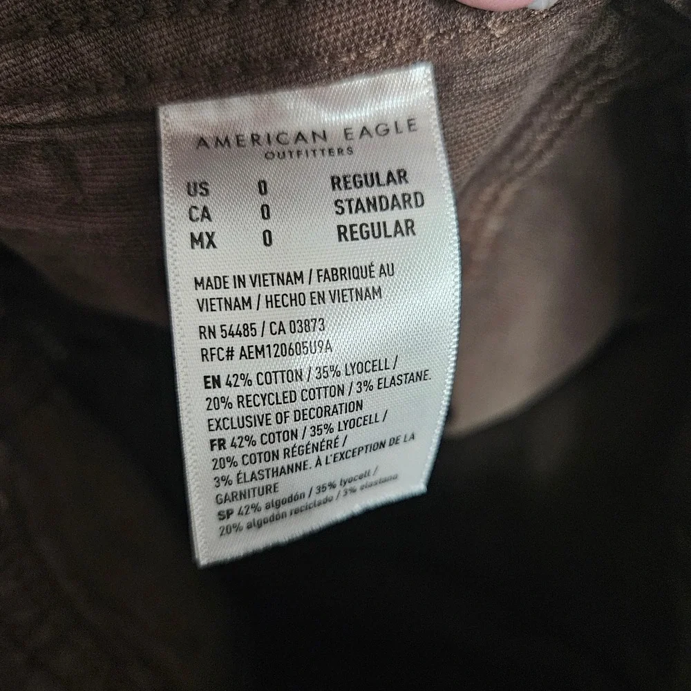 American Eagle Pants Women 0 Brown Stovepipe Stretch Cinch Back Utility Trousers